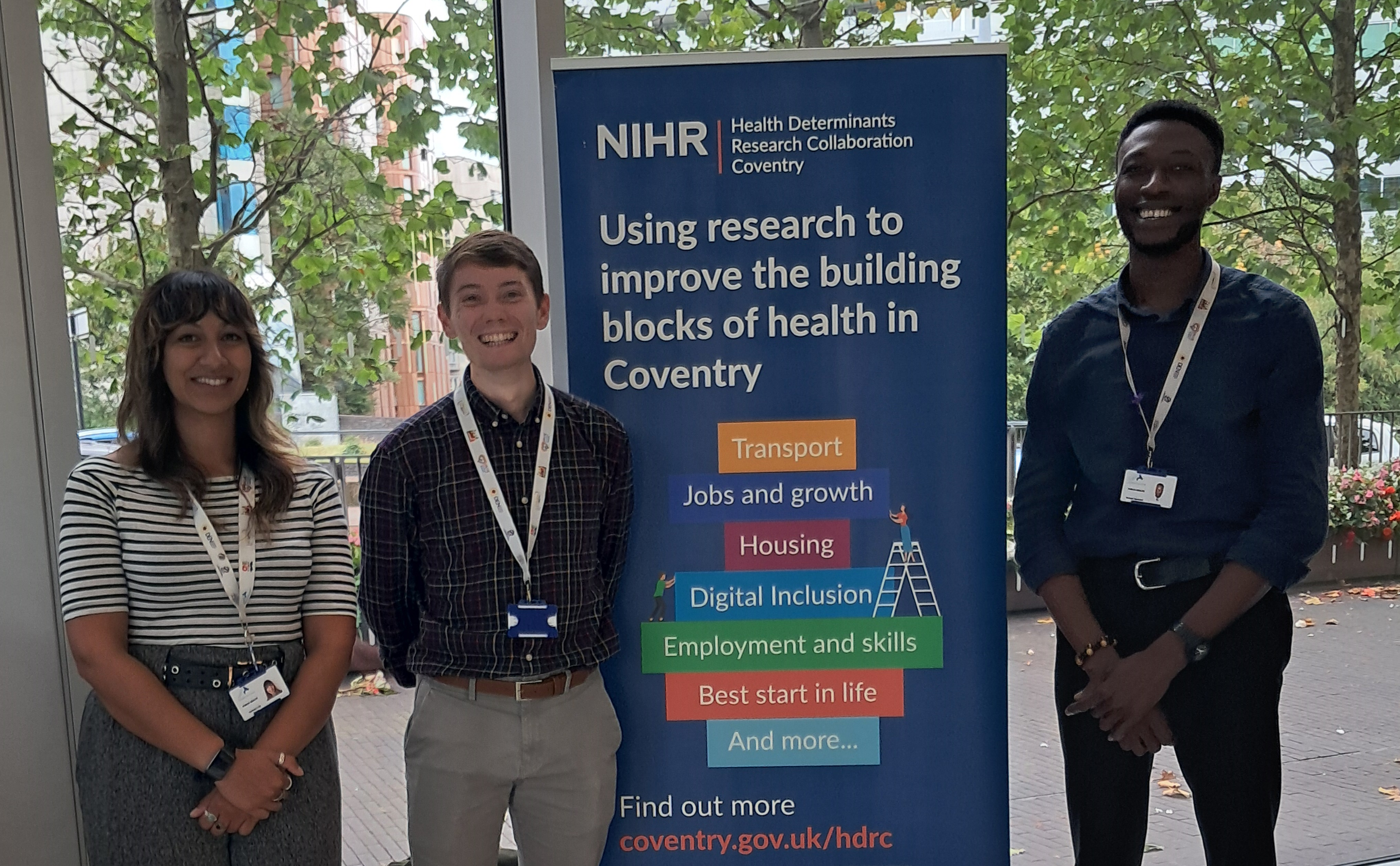 HDRC team members Harmony Lully, Cameron Ley, and Michael Ogunyemi