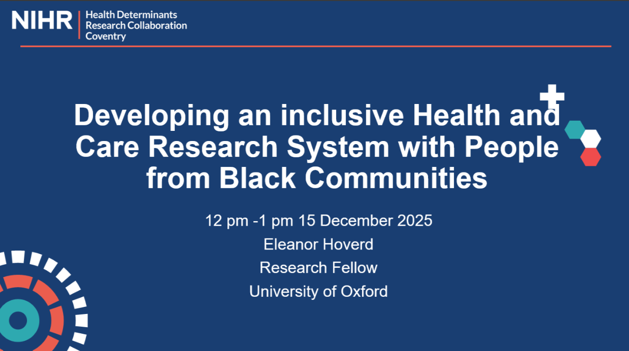 Developing an inclusive health and care research system with people from Black communities
